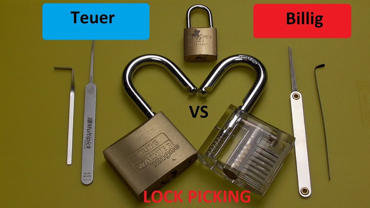 Schloss &ouml;ffnen LOCK PICKING Dietrich Teuer vs Billig was ist besser??? Padlock open/Schloss knacken