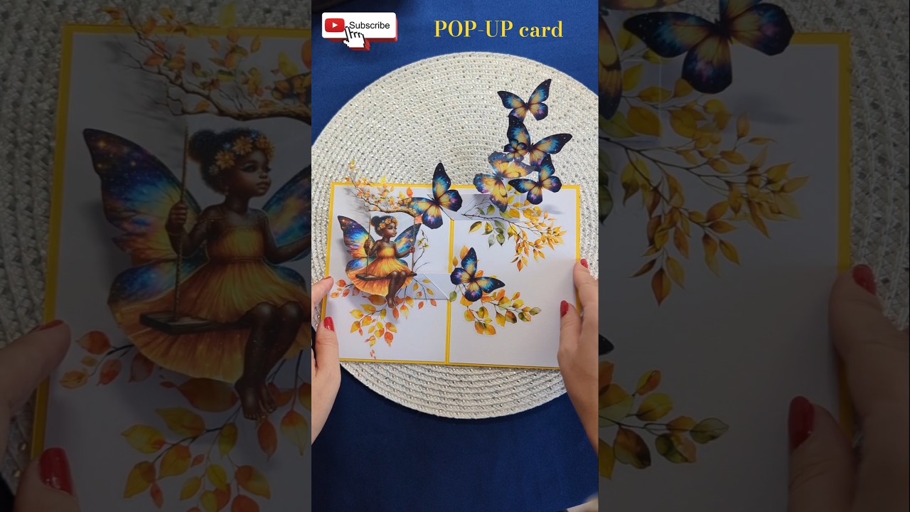 yellow love💛🦋💛. Diy fairy POP-UP card for birthday #cardcreations