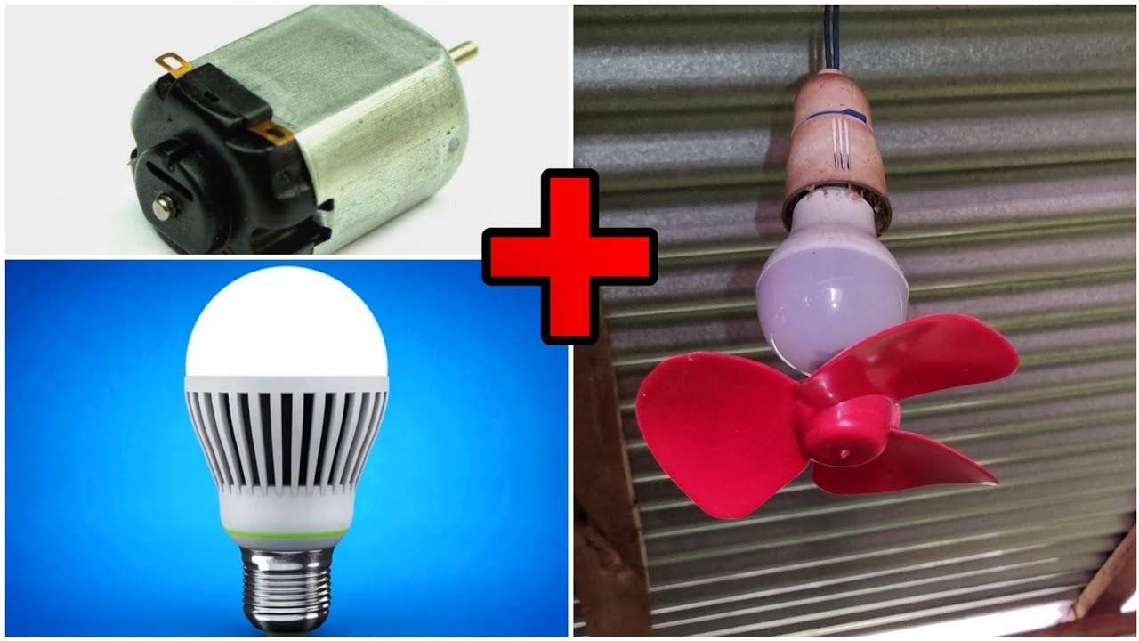 How To Make Ceiling Fan From Old Led Bulbs with Motor