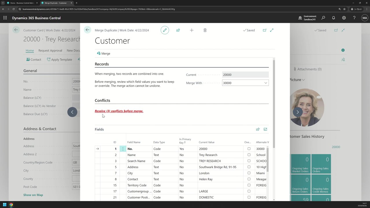 Business Central short video: Merging customers (Merge duplicate records)