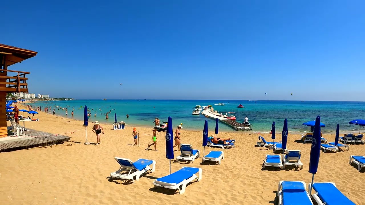Walking tour Beach & Sea 4K 60FPS - From Protaras to Kapparis Cyprus 2022