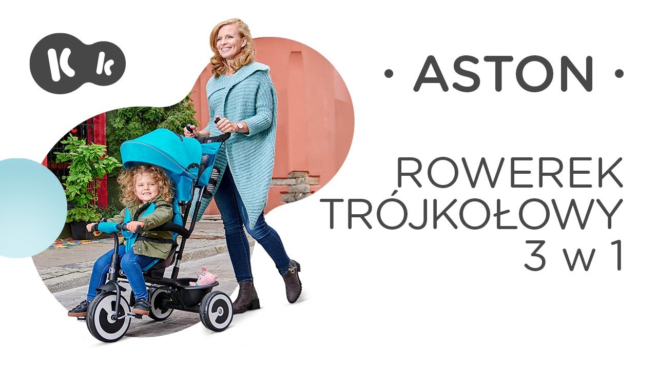 Rowerek trójkołowy z budką i rączką rodzica ASTON Kinderkraft