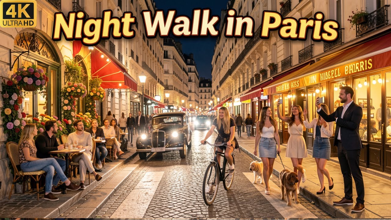Paris Walking Montmartre Evening to Night Walk 🌆🌙 | Real Street Life 4K