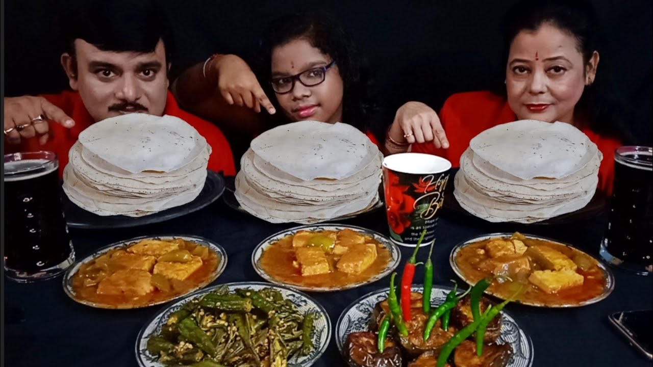 30 ROTI PANEER MANCHURIAN EATING CHALLENGE🌶 CHILLI  BHINDI MASALA BIG BITES ASMR EATING SHOW MUKBANG