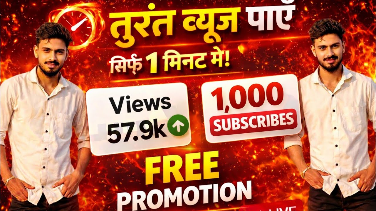 🔥 Live Now | Free Subscribers | 1 मिनट में सब्सक्राइबर बढ़ाओ 🚀#LivePromotion #SubscriberGain#LiveNow