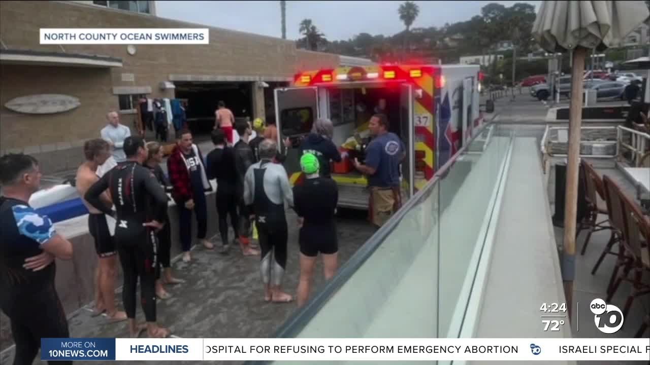 2 swimmers rescue shark attack victim in Del Mar