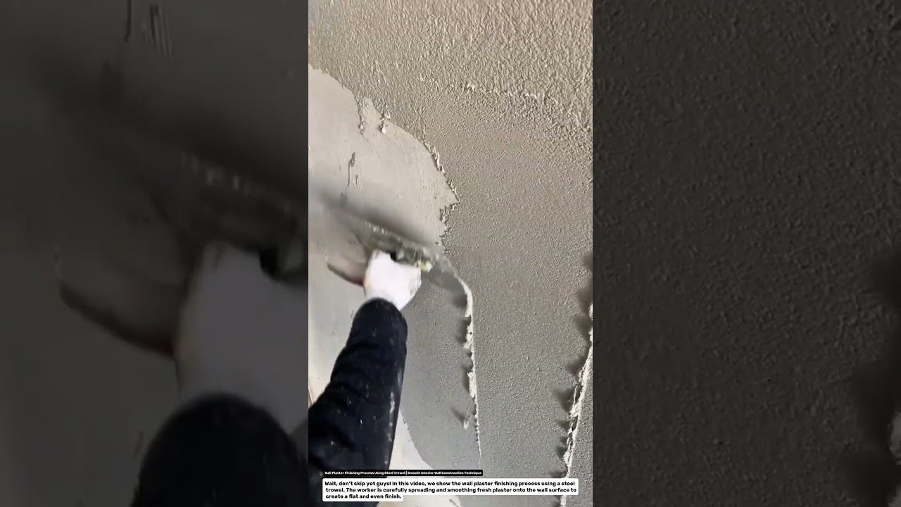 Wall Plaster Finishing Process Using Steel Trowel | Smooth Interior Wall Construction Technique.