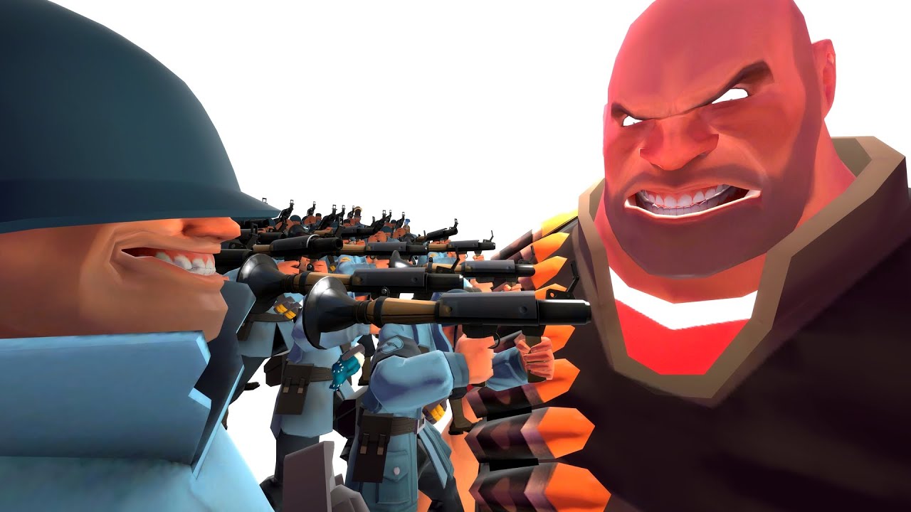 I Put 50 Heavies and 50 Soldiers in 2fort... CHAOS...
