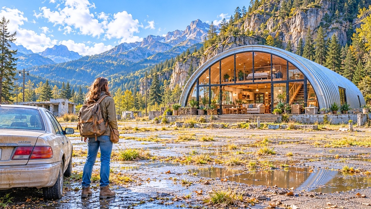 After Divorce, Tired of Sleeping in Her Car, This Single Mom Turned $500 Rusted Steel Into a Home