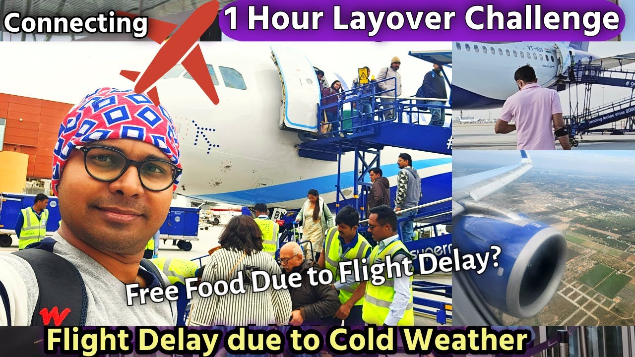 Free Food Due to Flight Delay | Connecting Flight 1-Hour Layover Challenge