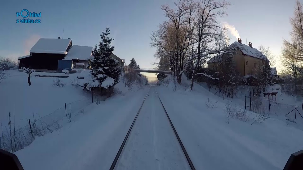 Liberec - Tanvald / POHLED NA TRAŤ Z ČELA JEDNOTKY/ HD KVALITA