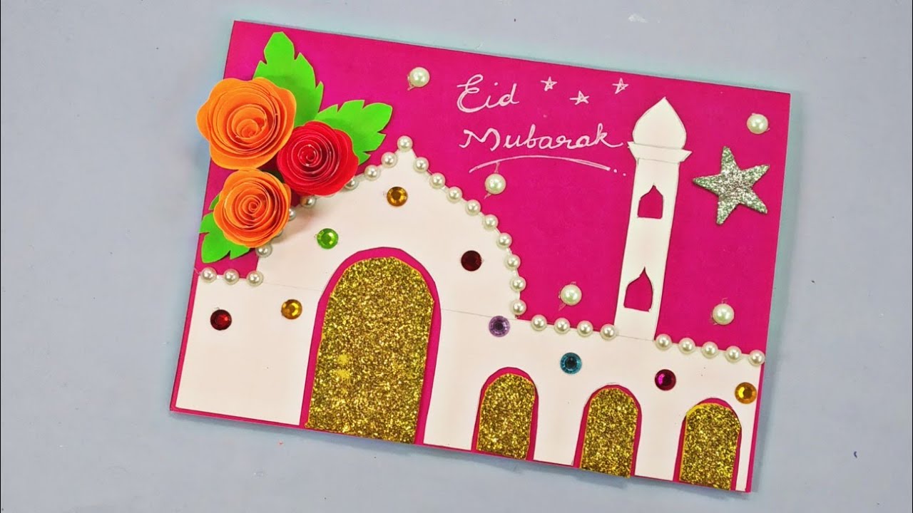 Making Easy Handmade Eid Mubarak Greeting Card /Ramadan Card Making Ideas /DIY/Paper craft/Paper art