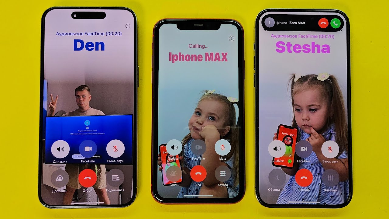 Little Girls Stesha Three iPhone FaceTime Audio incoming Call iPhone 15Pro Max vs 14Max vs iPhone 11