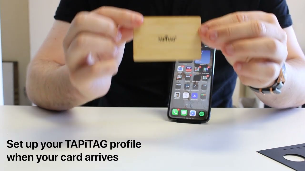 TAPiTAG Bamboo & Black print | Digital Business Card | NFC & QR