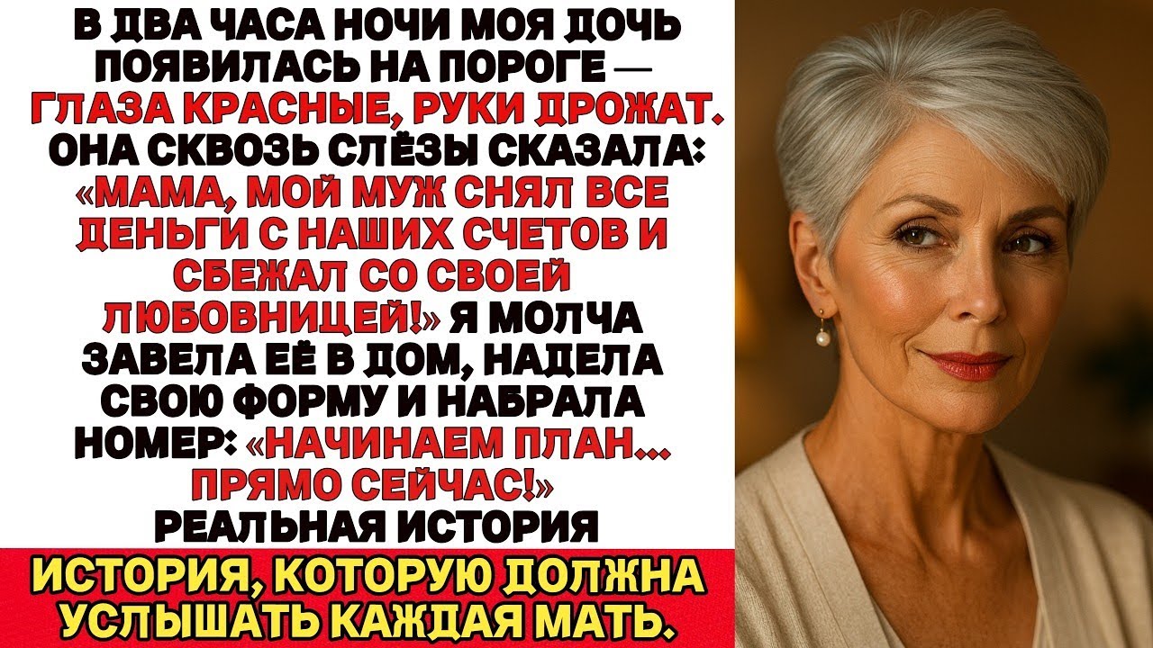 В 2 ночи дочь постучала в дверь — её муж опустошил счёт и сбежал с любовницей, а я…