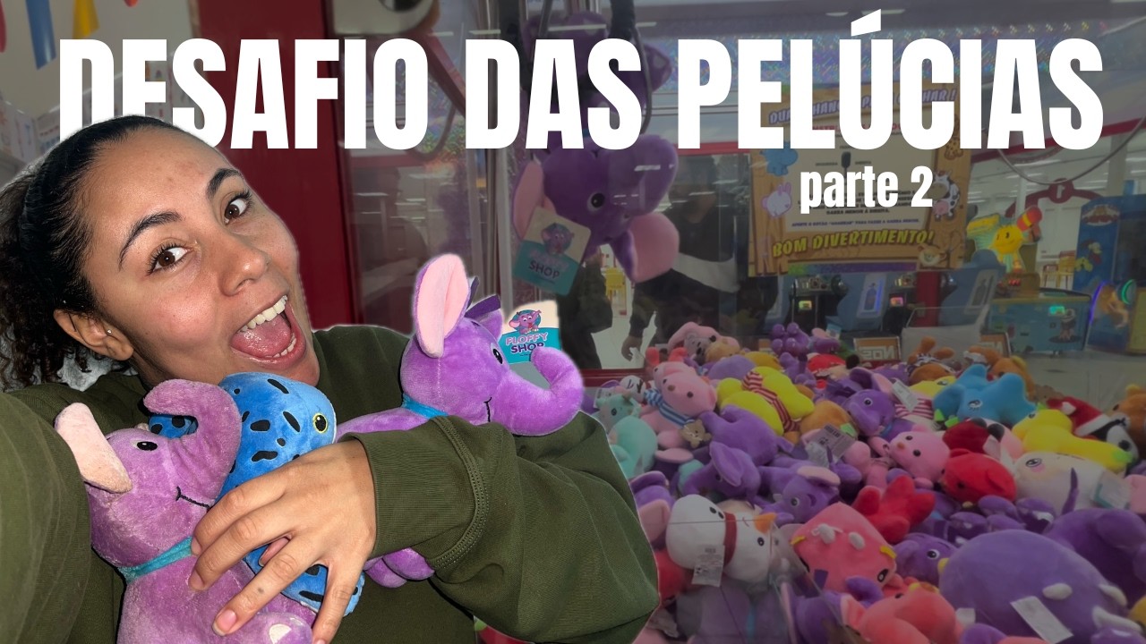 Desafio de casal, quem pega mais pelúcias na máquina de bichinhos!