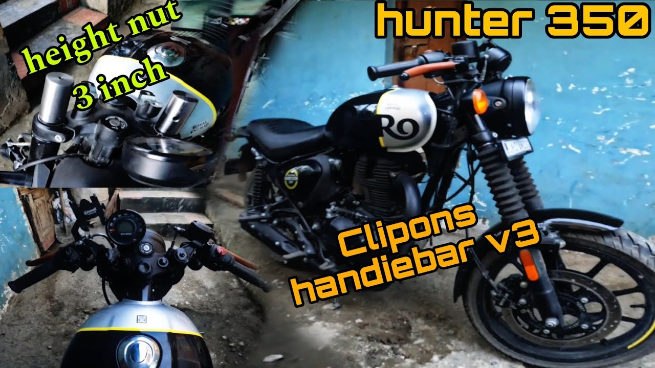 Best Modified RE HUNTER 350😍||Clip-on Handle Bar Installation🏍