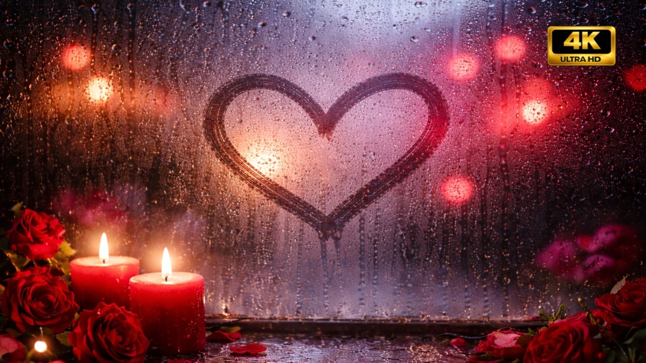 Romantic Rainy Night | Heavy Rain on Window (No Thunder) | Relaxing Sleep Sounds | 6.5 Hours