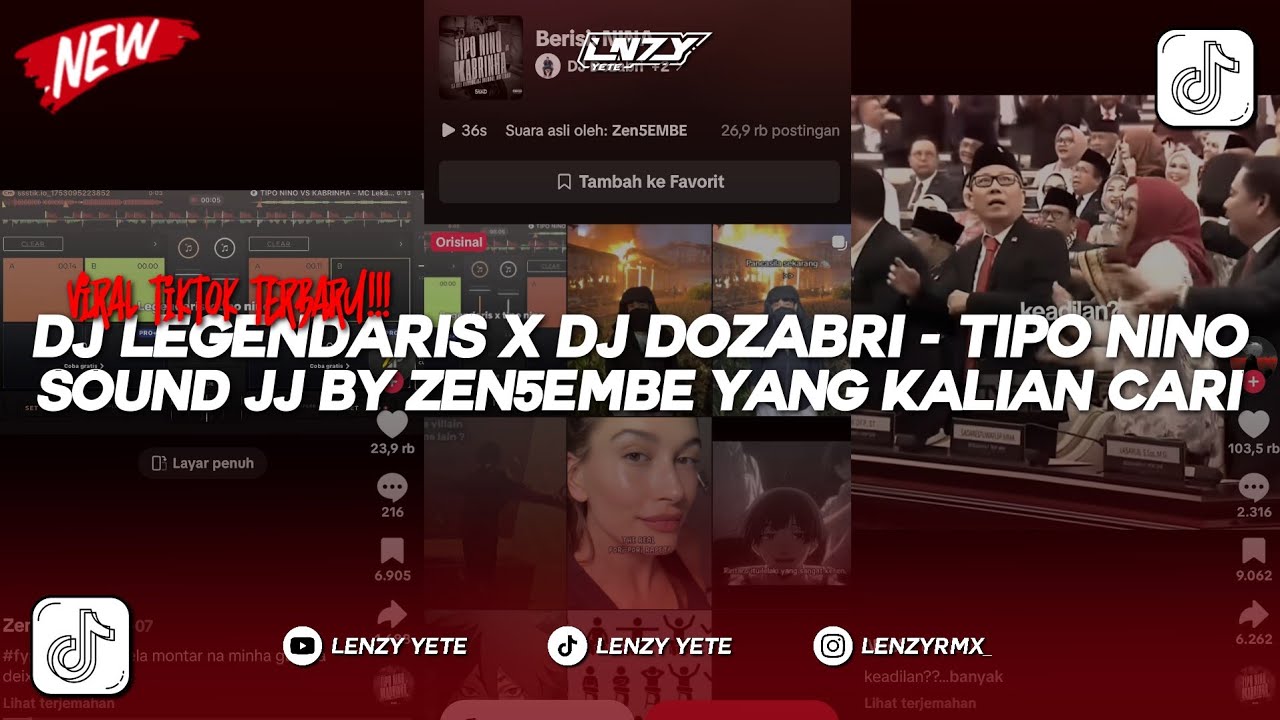 DJ LEGENDARIS X DJ DOZABRI - TIPO NINO | SOUND JJ KANE BY ZEN5EMBE VIRAL TIKTOK YANG KALIAN CARI!!!