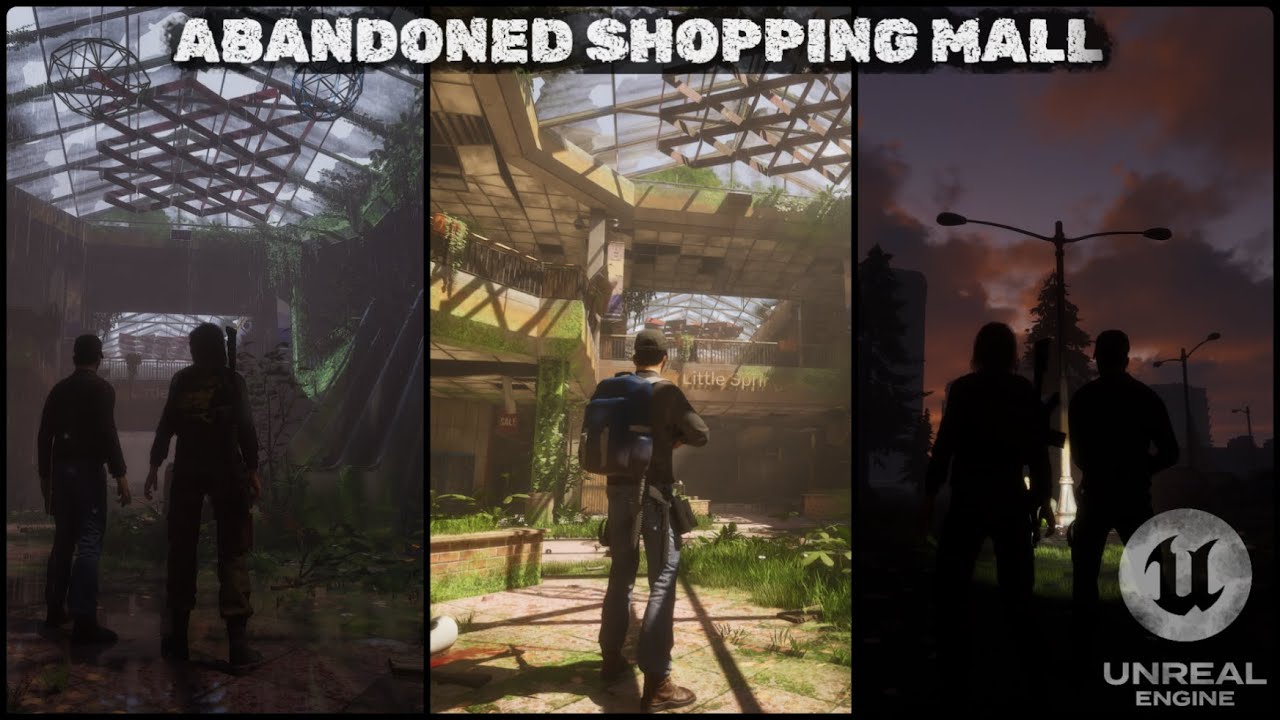 UNREAL ENGINE - Abandoned Mall - Gameplay Demonstration Scene Based On AGLS v1.5