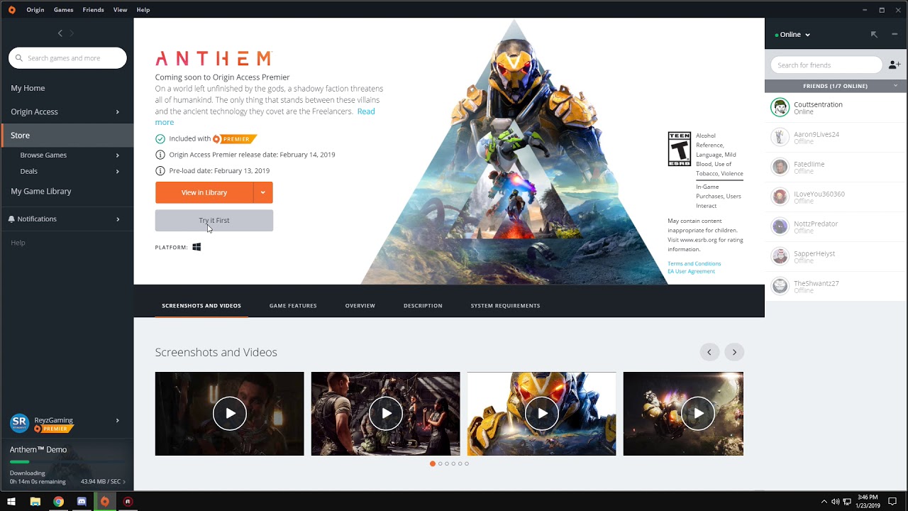 How to Download The Anthem VIP Demo On PC