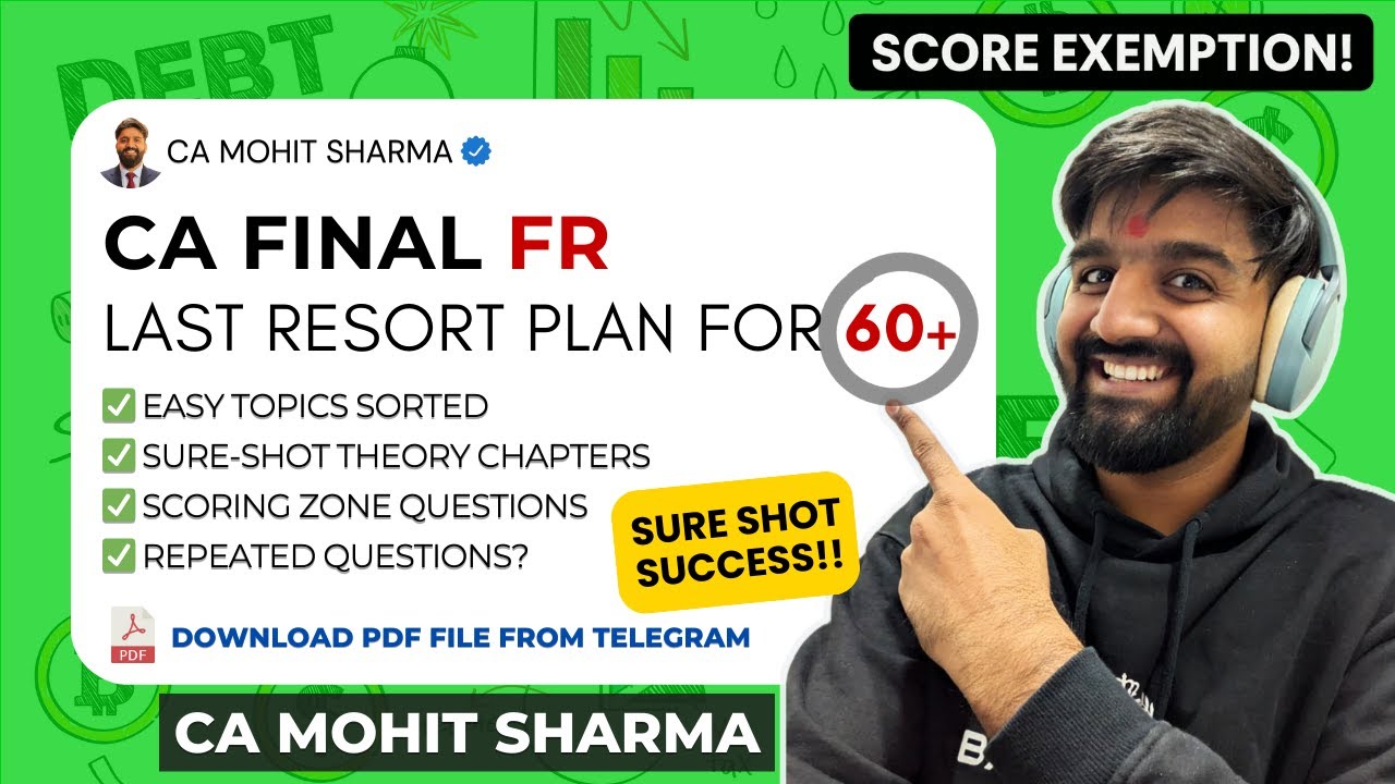 CA Final FR Last-Minute Strategy 🚨 | 60+ Marks with Easy & Scoring Topics