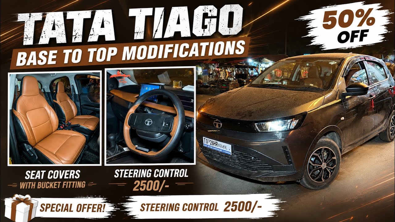  Tata Tiago Facelift Base to Top Modified With Price✅️ Tata Tiago Base Model Modification With Price