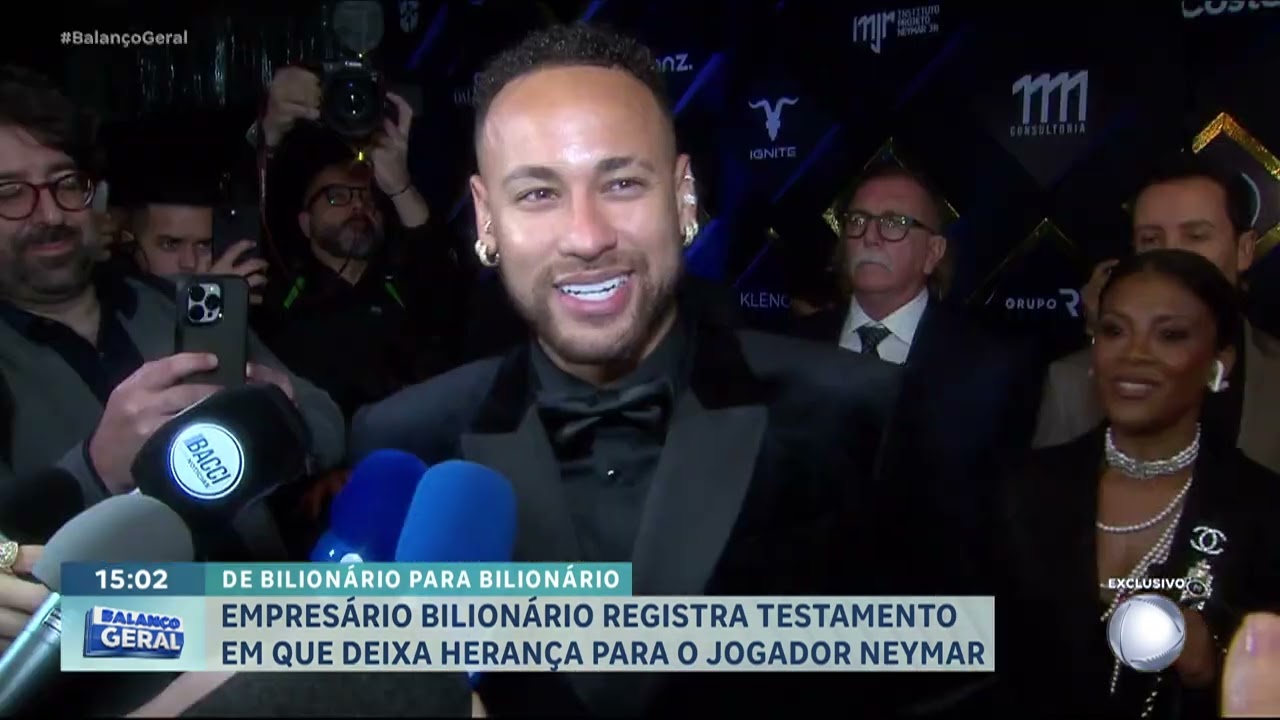 Neymar contemplado: Empres&aacute;rio bilion&aacute;rio registra testamento de heran&ccedil;a milion&aacute;ria para o jogador