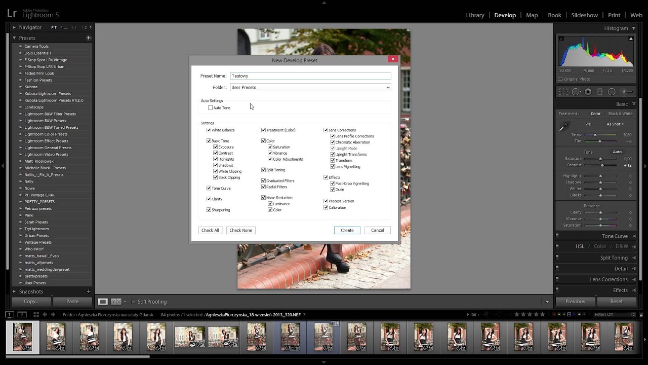 Adobe Lightroom 5 - moduł DEVELOP część 1