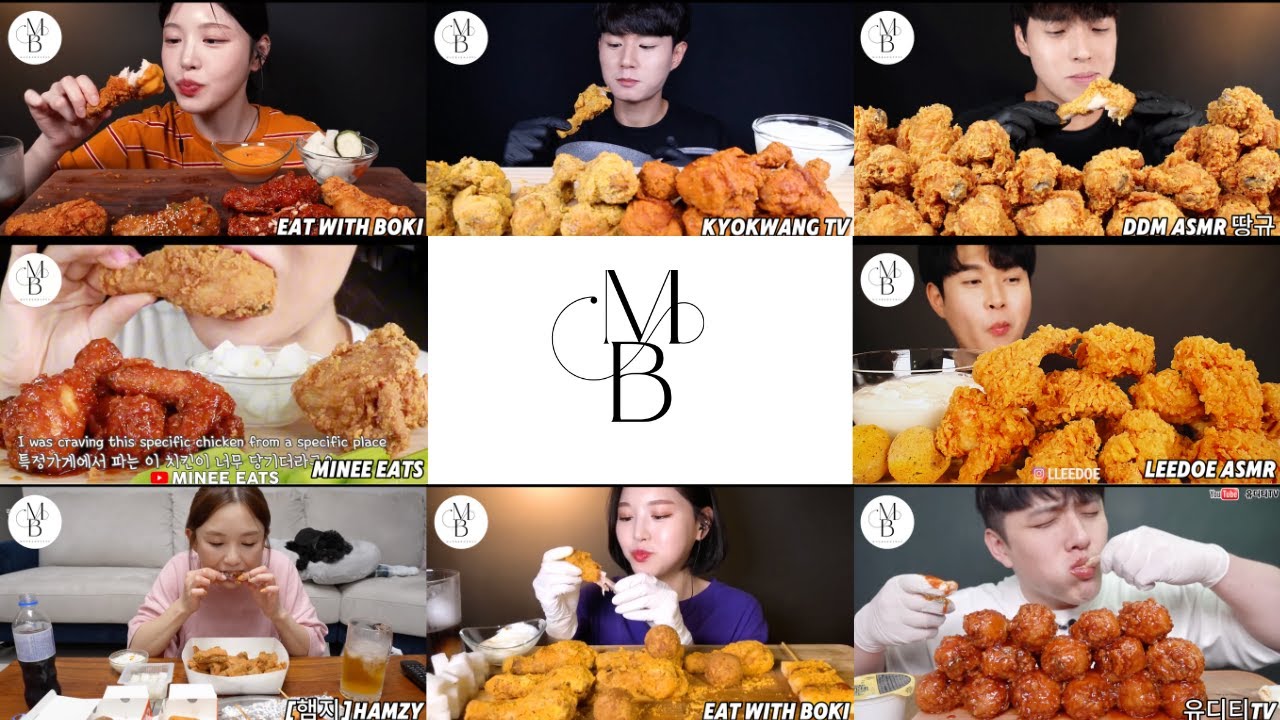 Korean Fried Chicken Mukbang Compilation