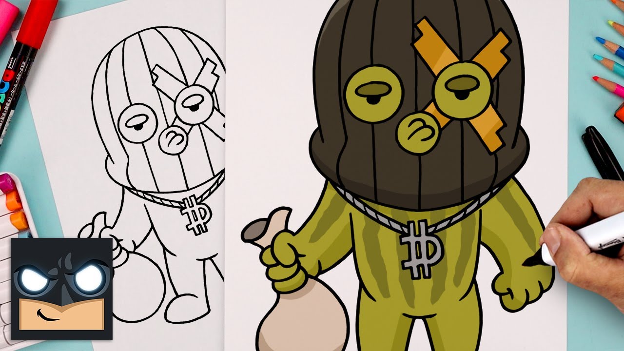 How To Draw Dillinger the Gherk | Fortnite
