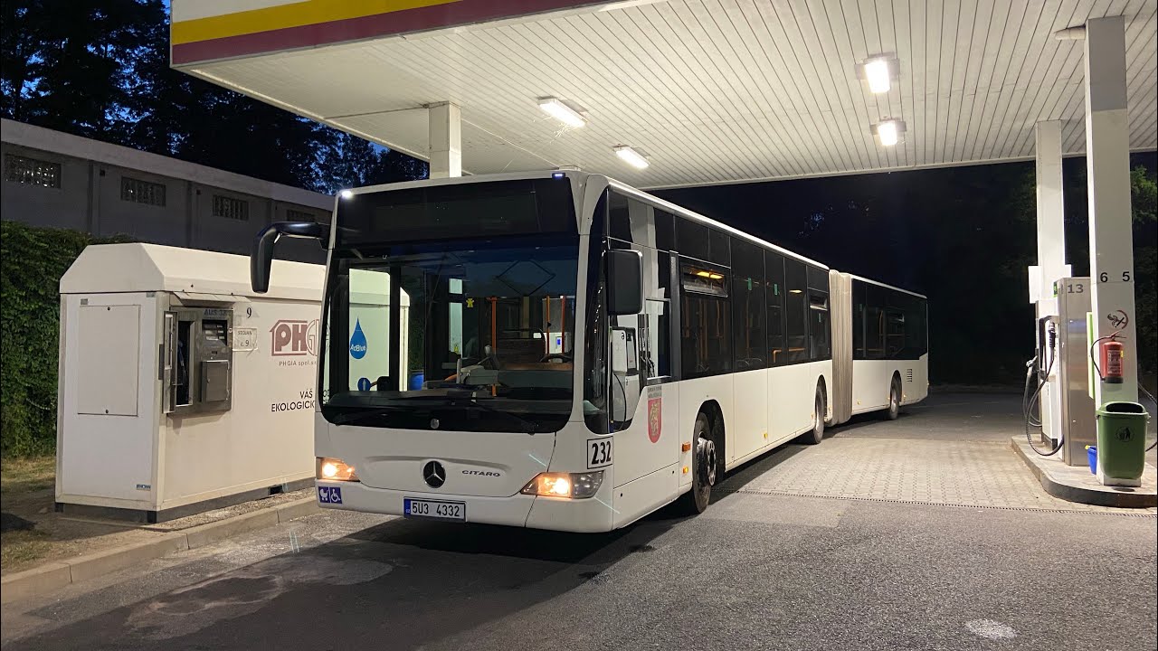Kickdown u autobusu Mercedes-Benz Citaro G II #232 (Loud Voith) Dp Děčín