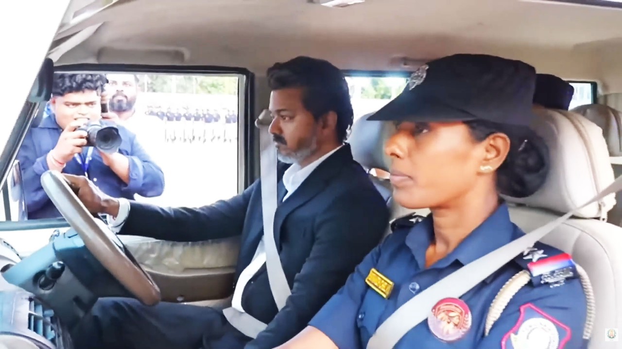 CM Vijay Drives Singappen Special Force Vehicle 🔥👌