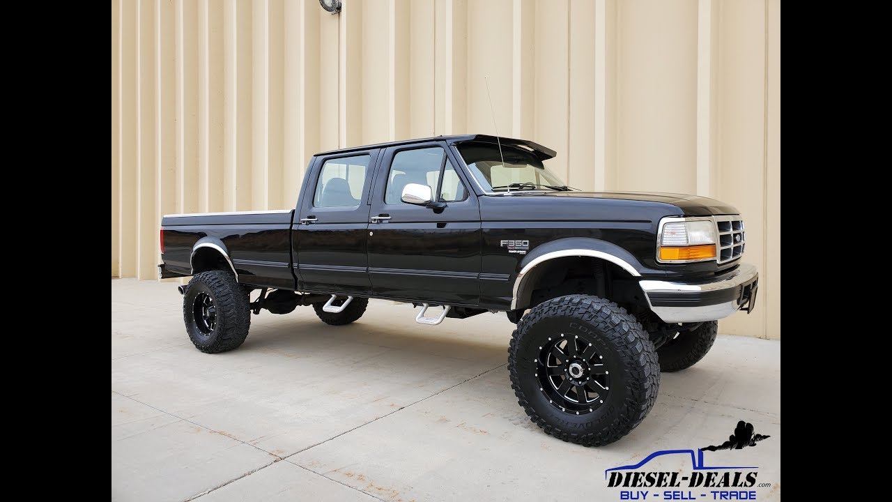 CLEAN LIFTED 1996 FORD F350 CREW CAB LONGBED 4X4 7.3 POWERSTROKE TURBO DIESEL FOR SALE