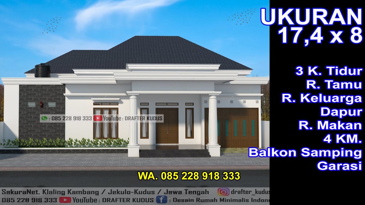 Modern Home, Ukuran 17,4x8 ll 3 K. Tidur ll Desain Klasik