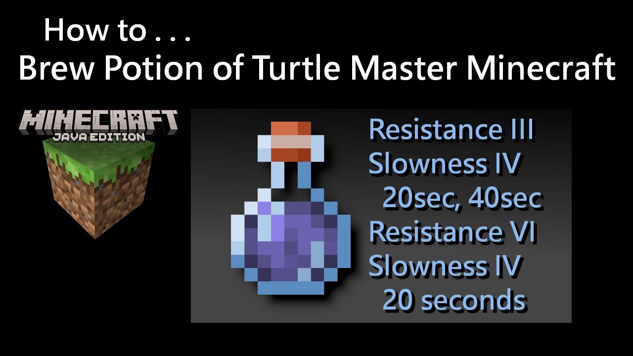 How To Brew Potion of Turtle Master Minecraft Java