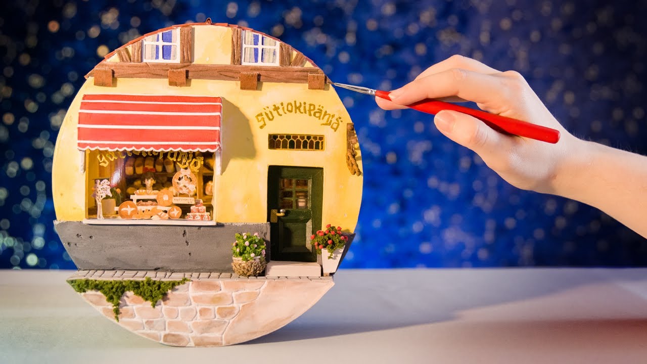 Miniature Kiki's Delivery Service Bakery on Cookie Tin Lid
