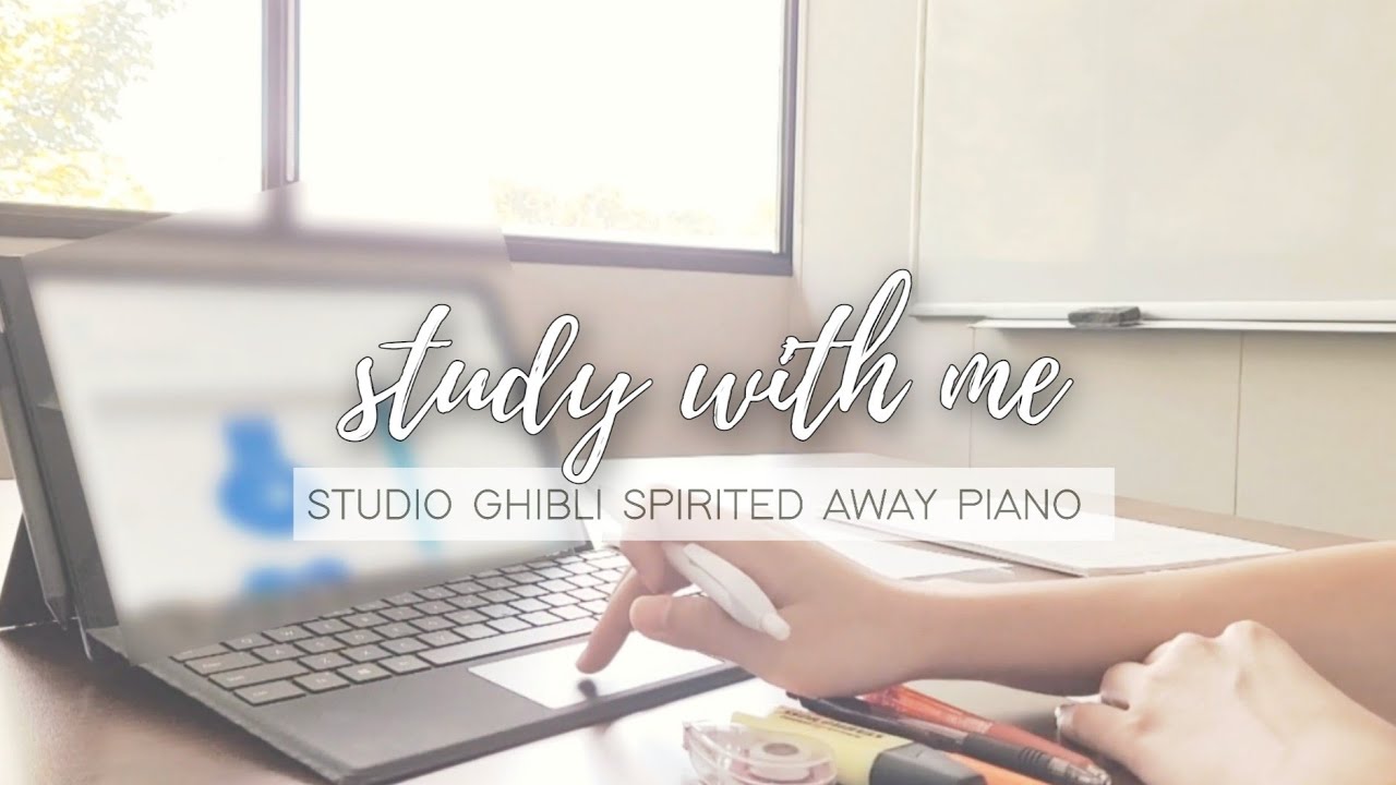 ⛩ study with me | studio ghibli spirited away piano study music, real-time, 1.5 hour, pomodoro 40/10
