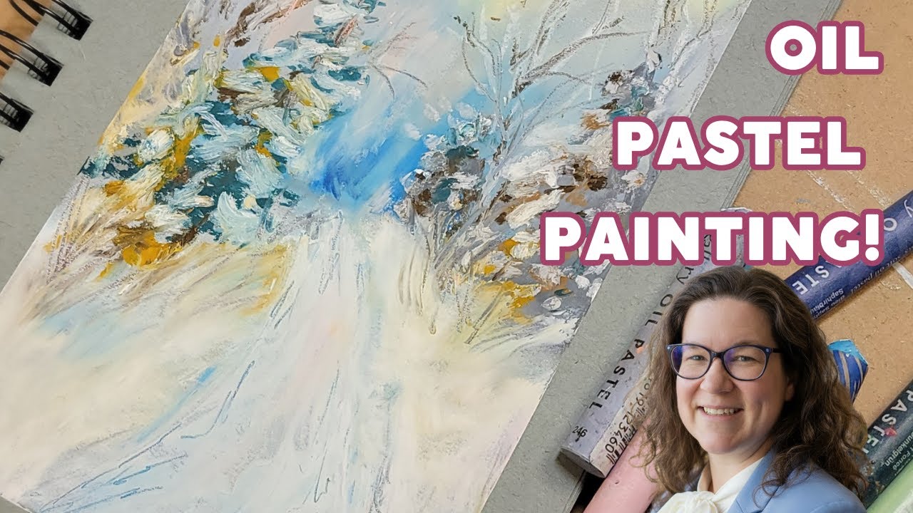 Beginner-Friendly Winter Landscape Oil Pastel Painting