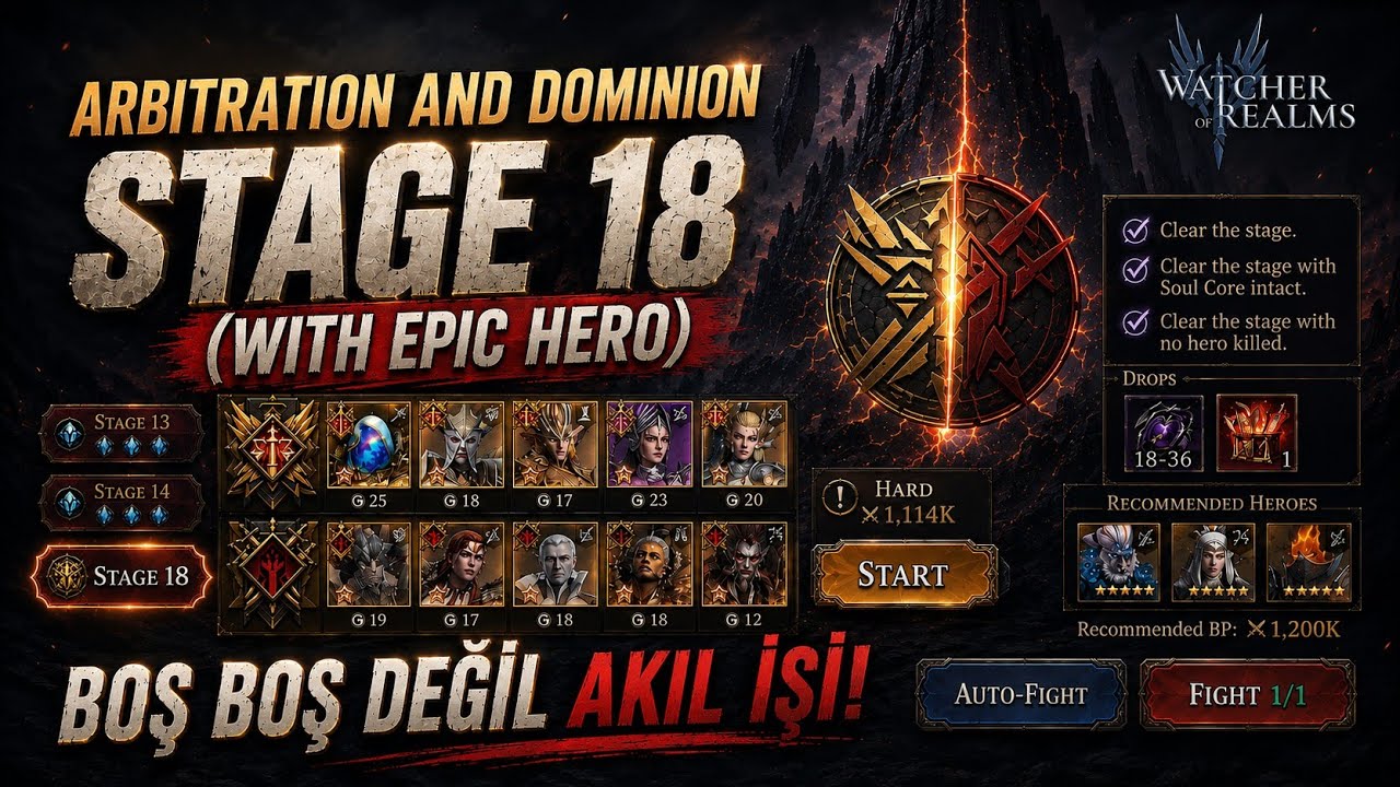 Arbitration and Dominion Stage 18 (No Oren) - Watcher of Realms #watcherofrealms #Julygameplayevent