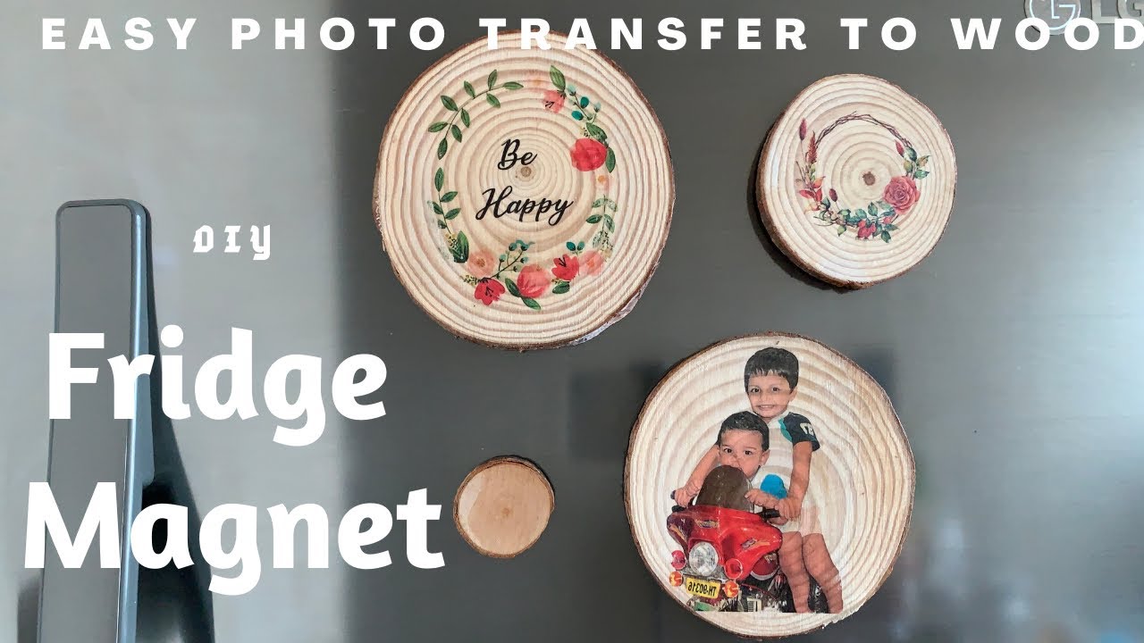 Photo Transfer to wood |DIY Fridge Magnet | how to print on wood |mod podge