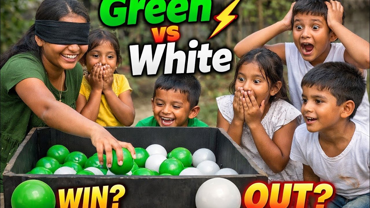 😱 না দেখে বল তুলতে হবে! কে জিতবে Green vs White Challenge
