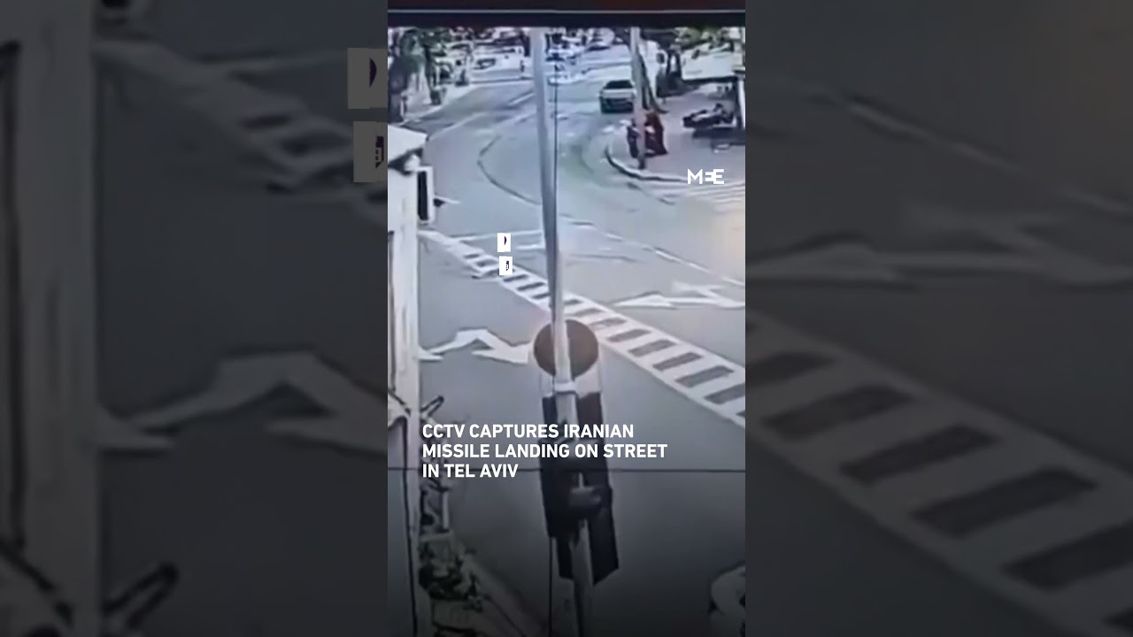 CCTV captures Iranian missile strike on street Tel Aviv