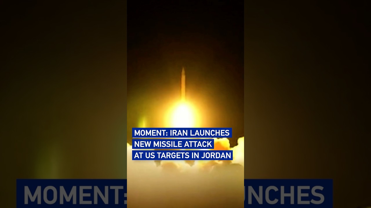 MOMENT: Iran launches new missile attack at US targets in Jordan #worldnow