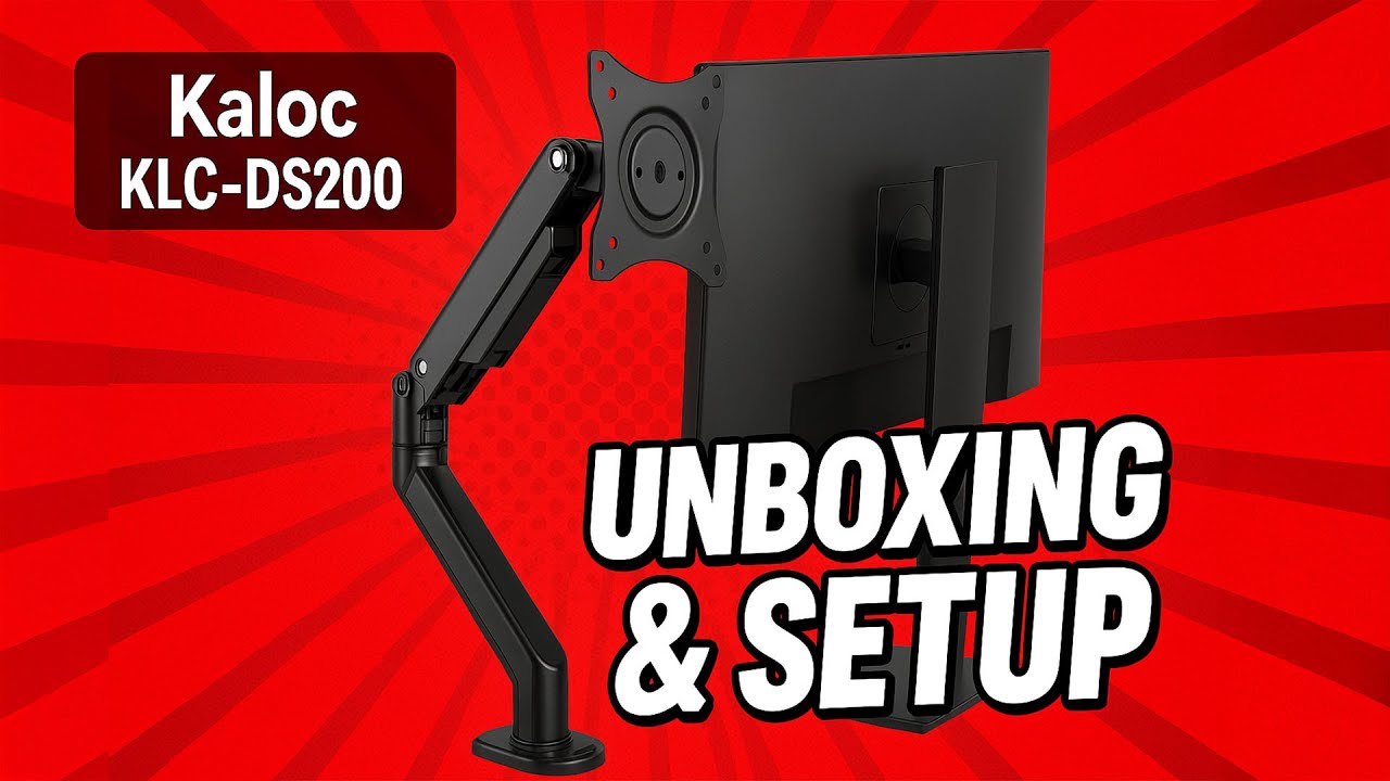 Kaloc KLC-DS200 Adjustable Single Arm Monitor Desktop Mount Stand| Unboxing & Setup|