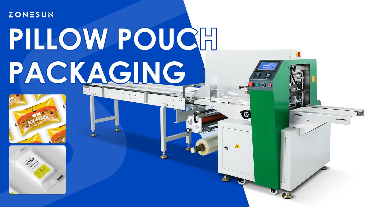 ZONESUN Automatic Pillow Packaging Machine Horizontal Flow Wrapper ZS-ZB600X