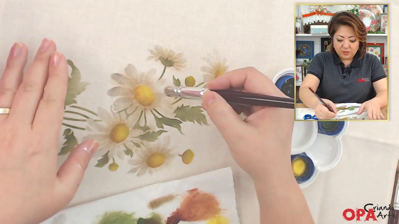 Stencil de Margaridas no Tecido – Técnica Fácil com Mayumi Takushi