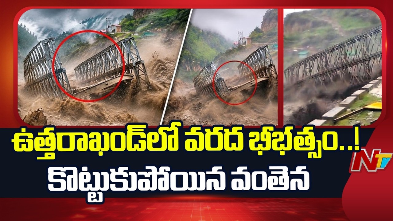 Massive Bridge Collapsed in Uttarakhand Floods | NTV Telugu