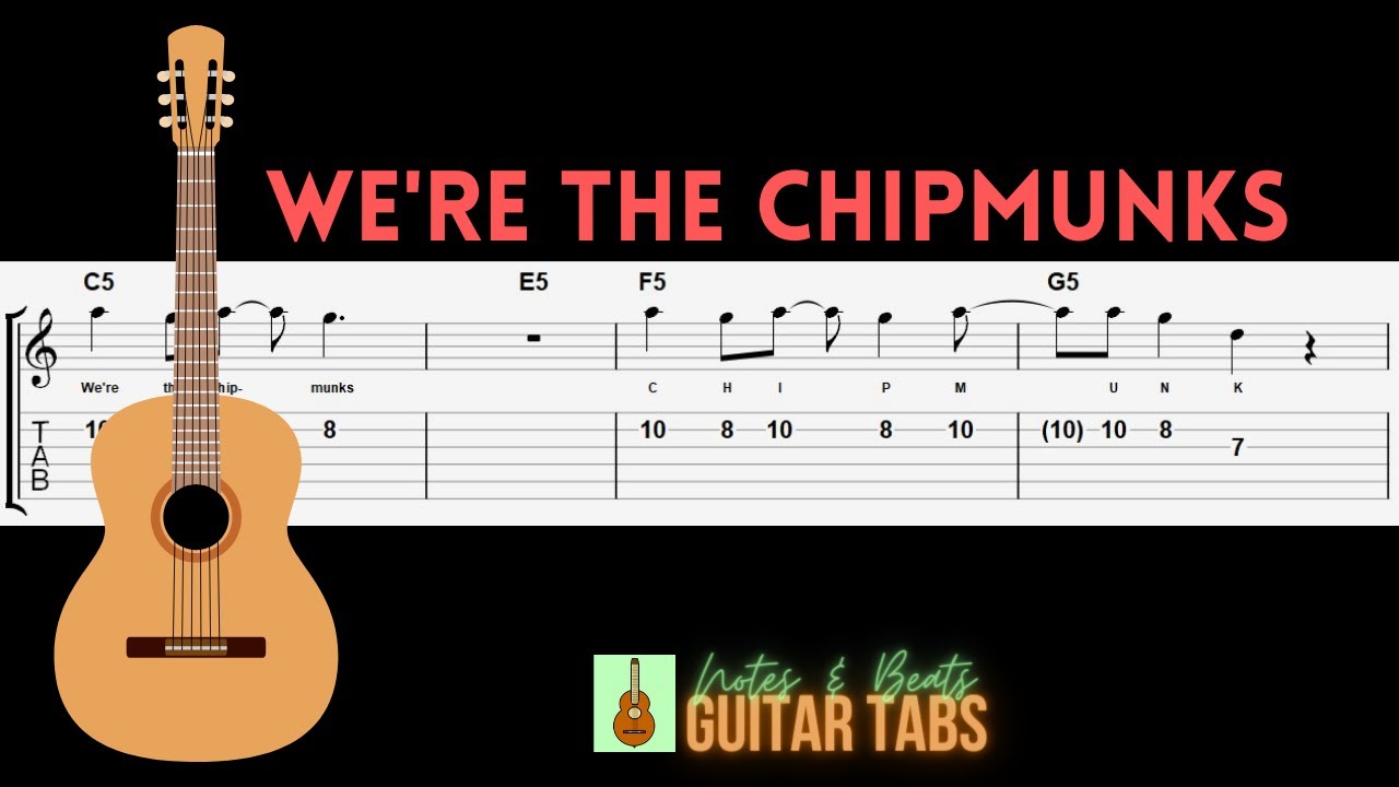 Alvin and the Chipmunks intro / theme song (7th position) GUITAR TAB