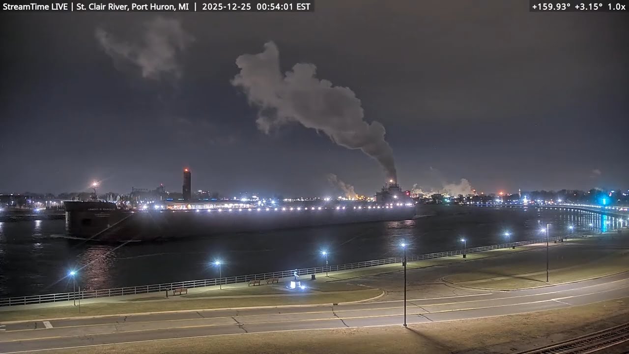James R Barker on the St.Clair River and Soo Locks through Christmas